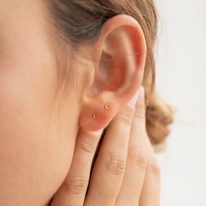 Tiny Moon and Star Earrings by Caitlyn Minimalist Minimalist Earrings Dainty Earrings Perfect Gift for Her ER053 image 3