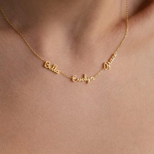 Dainty Name Necklace by Caitlyn Minimalist • Multiple Name Necklace • Personalized Family Necklace • Name Jewelry • Grandma Gift • NM129F51
