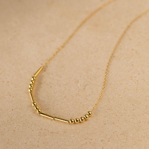Custom Morse Code Necklace by Caitlyn Minimalist • Personalized Necklace with Name or Hidden Message in Morse Code • Couples Gift • NM109 image 7
