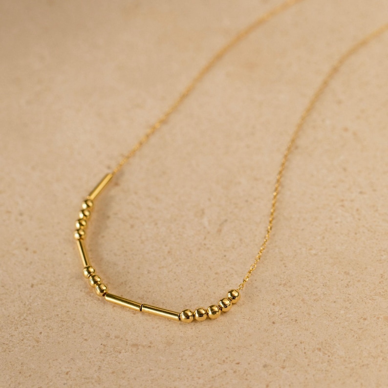 Custom Morse Code Necklace by Caitlyn Minimalist • Personalized Necklace with Name or Hidden Message in Morse Code • Couples Gift • NM109 image 7