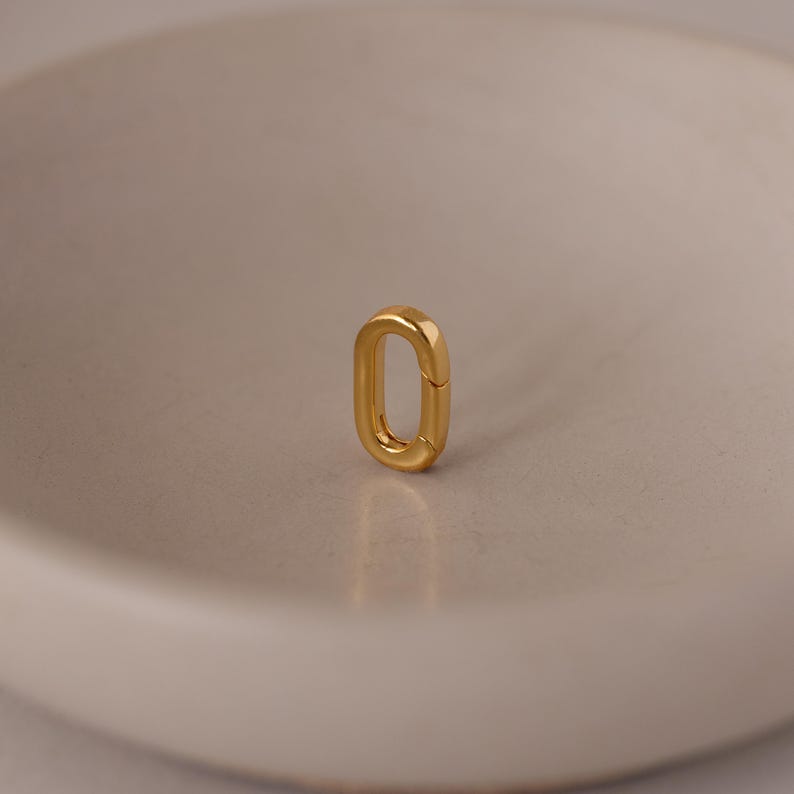 Set of 10: Carabiner Charms by Caitlyn Minimalist • Dainty Necklace Pendant Holder • Oval Clasp Charms for Necklace • Gift for Her • XR047 image 4