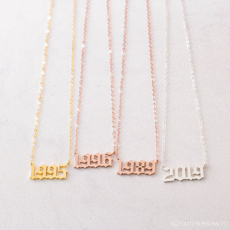 Year Necklace Custom Number Necklace Custom Name Necklace Gothic Necklace Graduation Gift Birthday Gift NH02F69 image 8