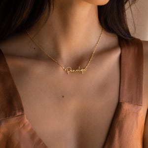 Custom Nameplate Necklace by Caitlyn Minimalist • Silver & Gold Name Necklace with Twist Chain • Personalized Gift for Girlfriend • NM100F91