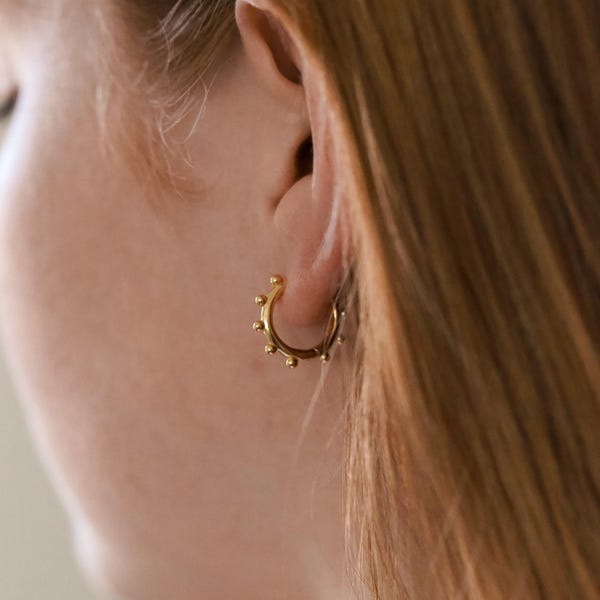Beaded Hoop Earrings in Gold and Sterling Silver • Unique Earrings • Huggie Hoop Earrings • Small Gold Hoop Earrings • Gift for Her • ER135