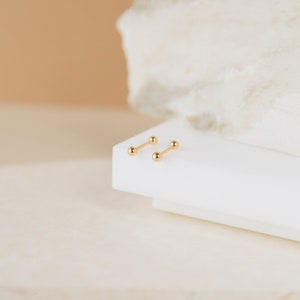 Duo Ball Earrings by Caitlyn Minimalist Double Ball Studs Dainty Sleeper Earrings Minimalist Earrings Gift for Her ER088 image 4