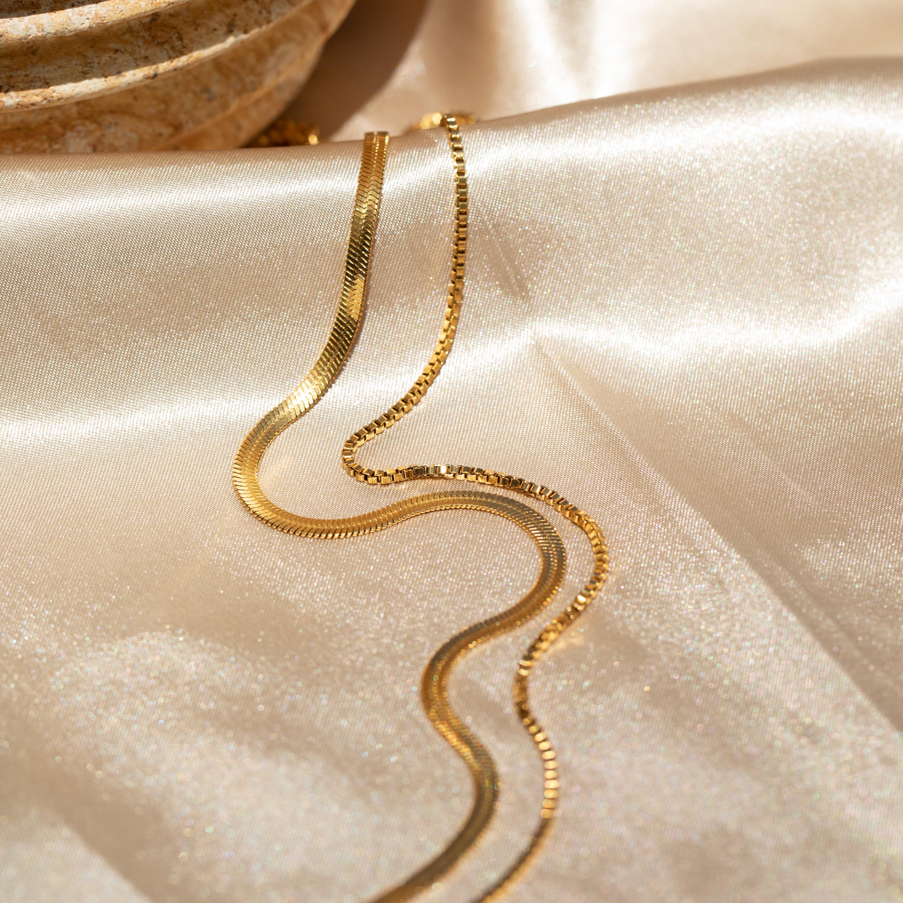 ◆Caitlyn Minimalist◆Herringbone Duo Chain ネックレス送料込 Herringbone Duo Chain Necklace | Caitlyn Minimalist