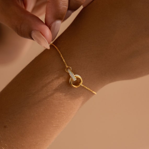 Interlocking Opal Bracelet by Caitlyn Minimalist • Dainty