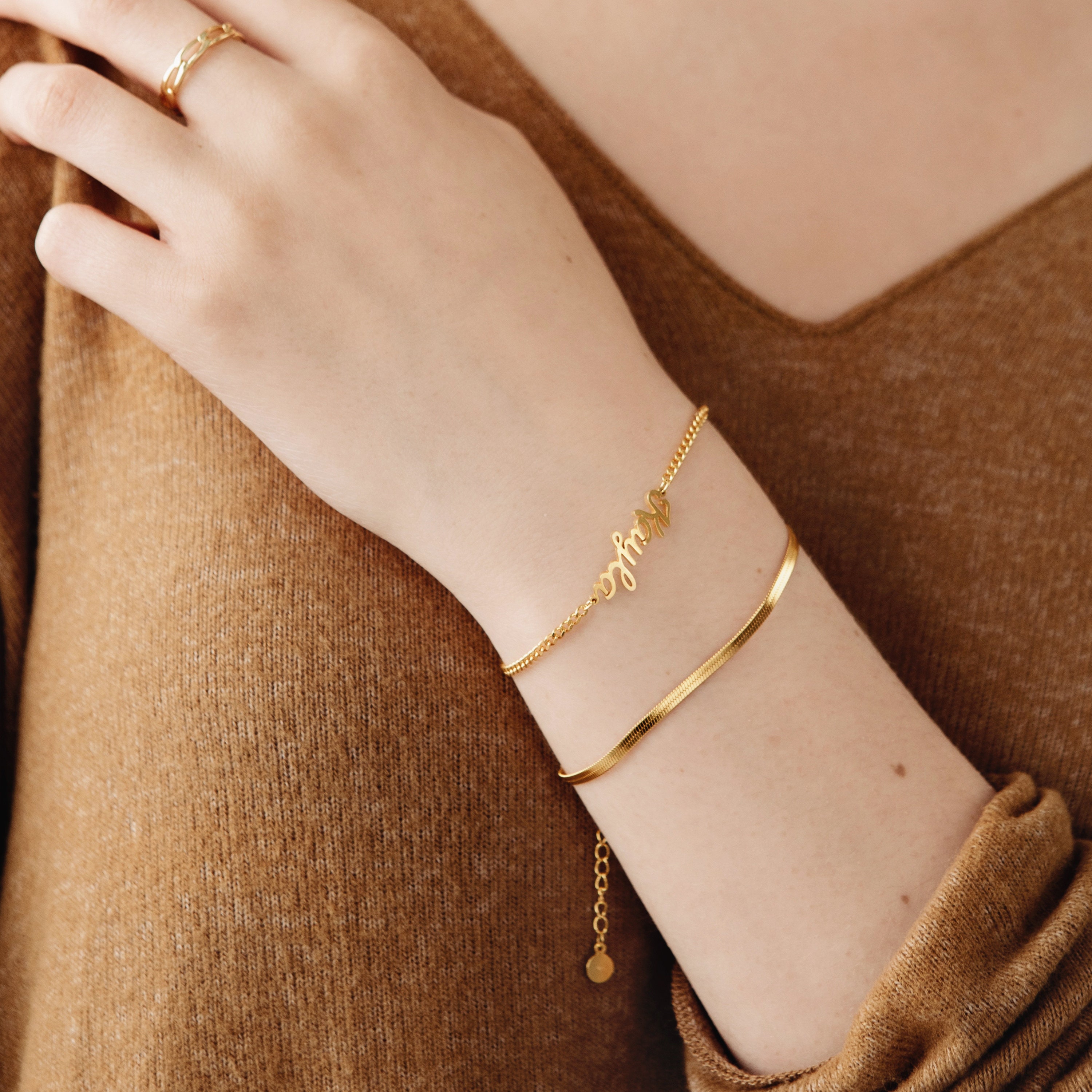 Bracciale in argento con pietre di nascita a spina di pesce per lei - Regali di gioielli