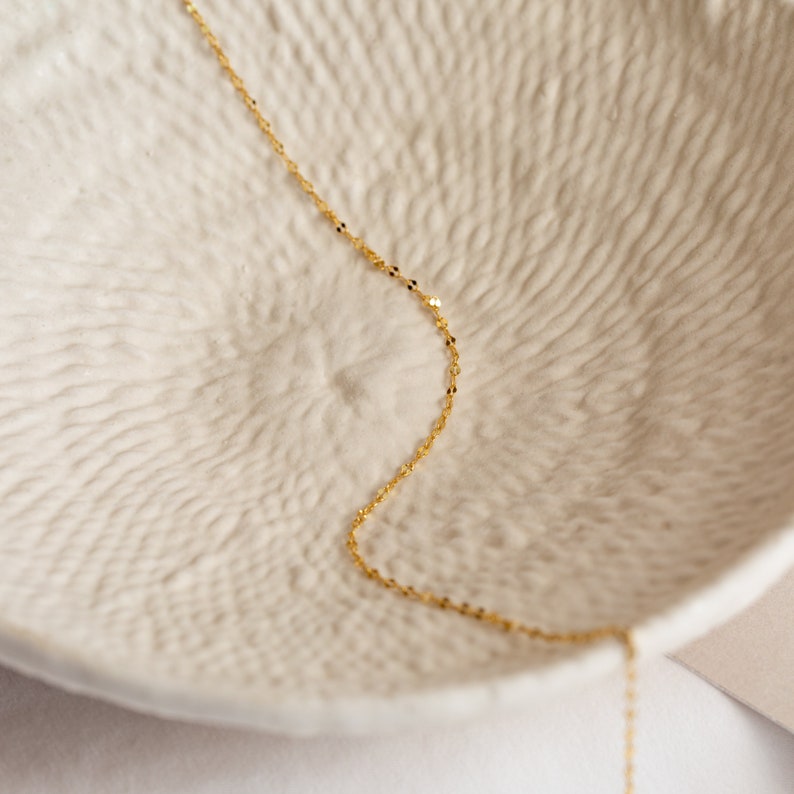 Dainty Mirror Chain Necklace by Caitlyn Minimalist Minimalist Layering Necklace with a Delicate Chain Bridal Shower Gift NR102 image 5