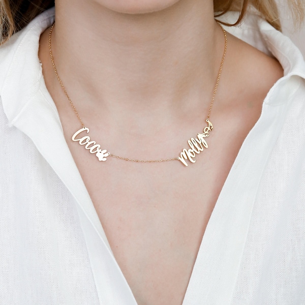 Custom Names Necklace • Two Name Necklace • Kids Names Necklace • Dainty Mothers Necklace • Personalized Jewelry • New Mom Gift • NH05F61