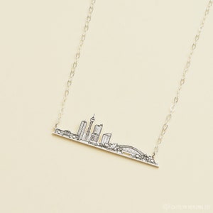 Custom City Necklace Skyline Necklace Cityscape Necklace Perfect Travel Lover Gift Personalized Gift For Her Birthday Gift NM64 image 4