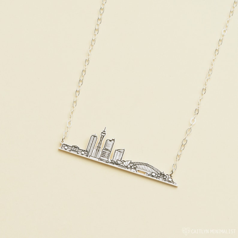 Custom City Necklace Skyline Necklace Cityscape Necklace Perfect Travel Lover Gift Personalized Gift For Her Birthday Gift NM64 image 4