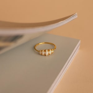 Marquise Opal Ring by Caitlyn Minimalist • Vintage Opal Ring • Gold Marquise Ring • Gift For Her • Anniversary Gift • RR118