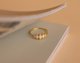Marquise Opal Ring by Caitlyn Minimalist • Vintage Opal Ring • Gold Marquise Ring • Gift For Her • Anniversary Gift • RR118
