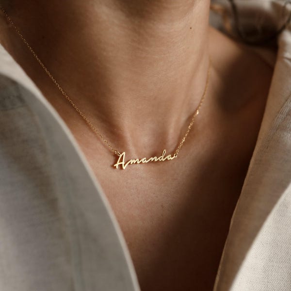 Personalized Name Necklace • Minimalist Name Necklace by CaitlynMinimalist • Personalized Gift • Gift for Her • NH02F78