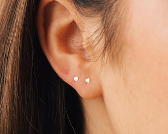 Tiny Heart Earrings • Heart Stud Earrings • Perfect Simple Earrings For Her • Minimalist Cartilage Earrings • Gift for Girlfriend • ER090