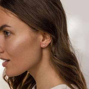 Dainty Pearl Stud Earrings by Caitlyn Minimalist • Everyday Pearl Jewelry • Minimalist Stacking Earrings • Bridesmaid Proposal Gifts • ER316 image 9