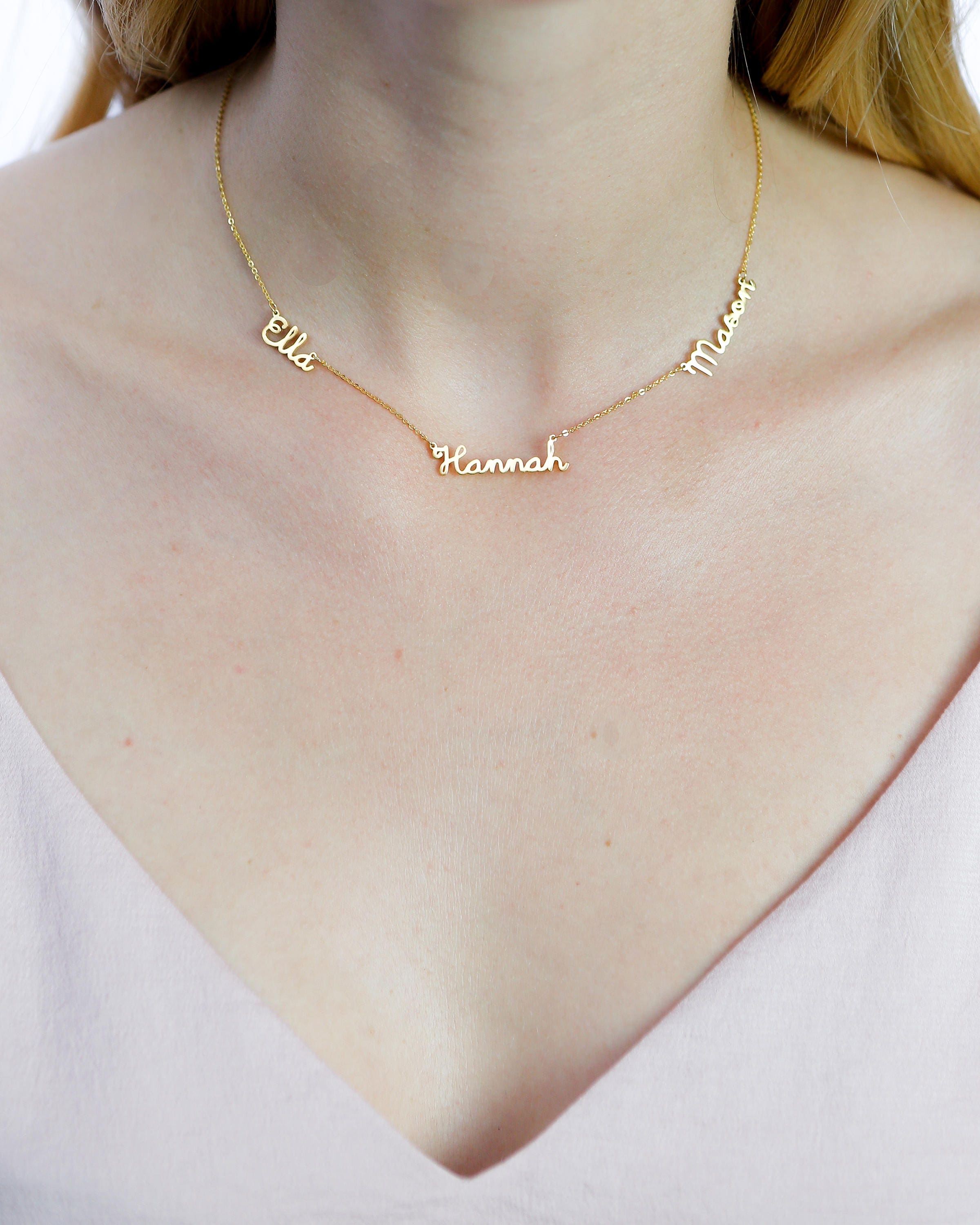 Custom Name Jewelry Triple Name 