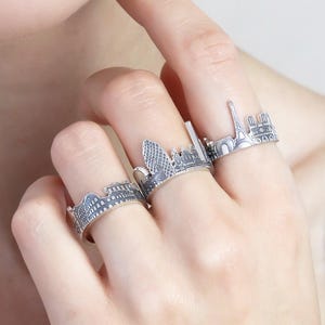 Your City Ring • Any Cityscape Ring • Travel Ring • Custom Silver Ring • State Jewelry • Friendship Rings • Custom Personalized Gifts • RM41