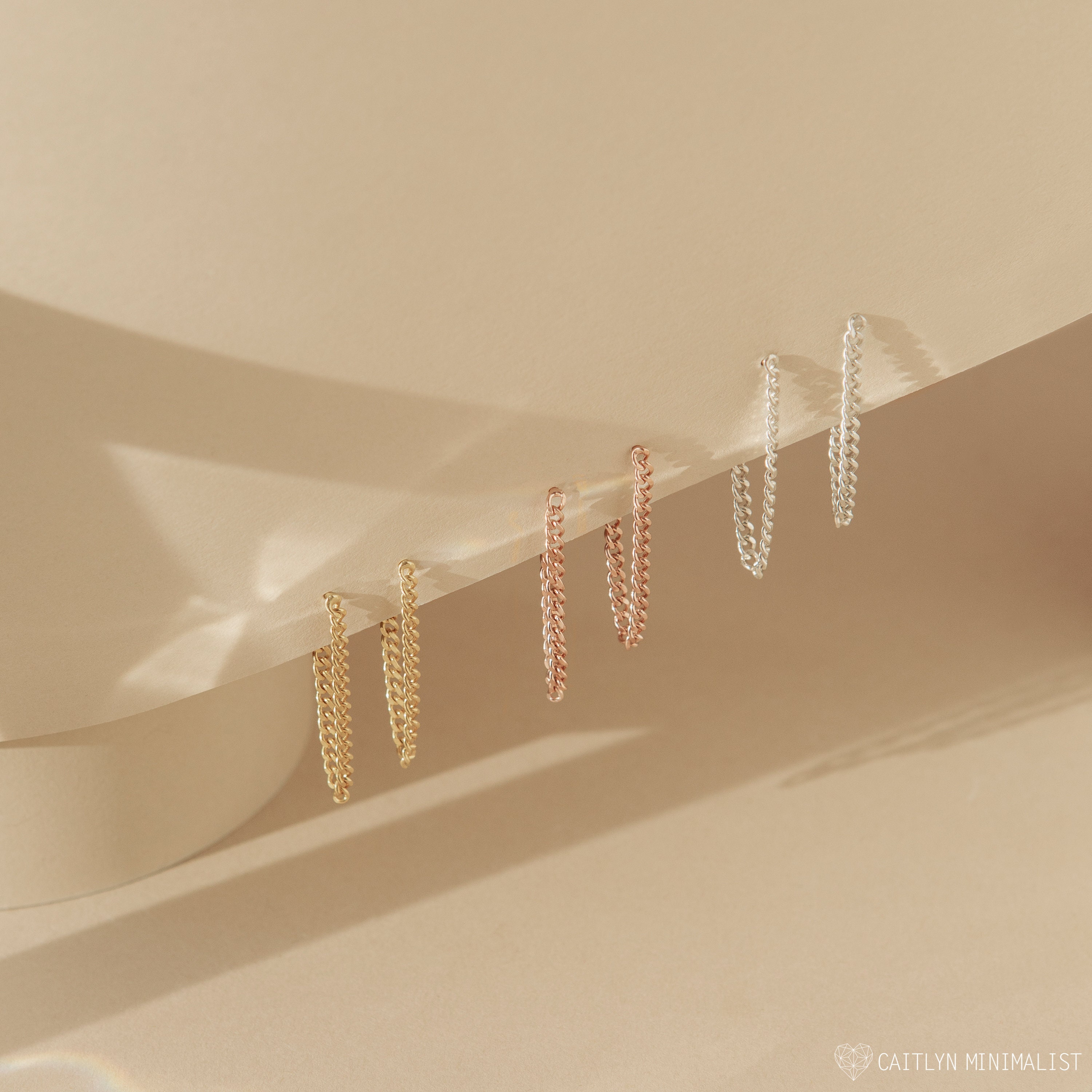 Curb Chain Earrings by CaitlynMinimalist • Minimalist Earrings • Dang…