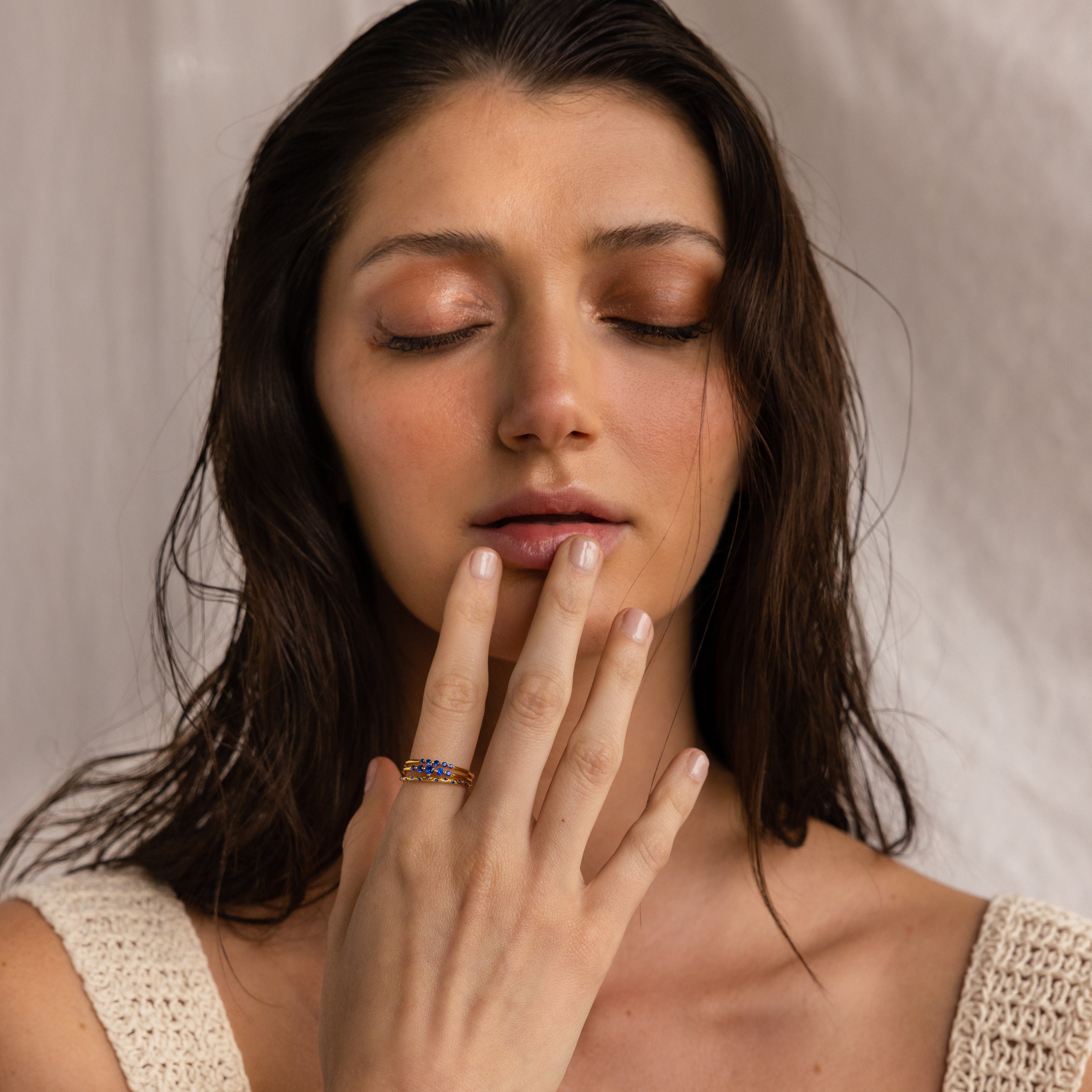 Sapphire Stacking Ring Set by Caitlyn Minimalist • Set of 3 Sapphire Stacking Ring Set by Caitlyn Minimalist • Set of 3