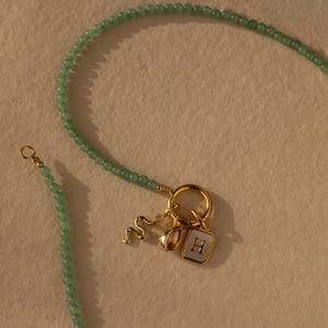 Beaded Jade Clasp Necklace by Caitlyn Minimalist • Jade Gemstone Chain Necklace • Perfect for Charm Jewelry • Girlfriend Gift • NR369 image 8