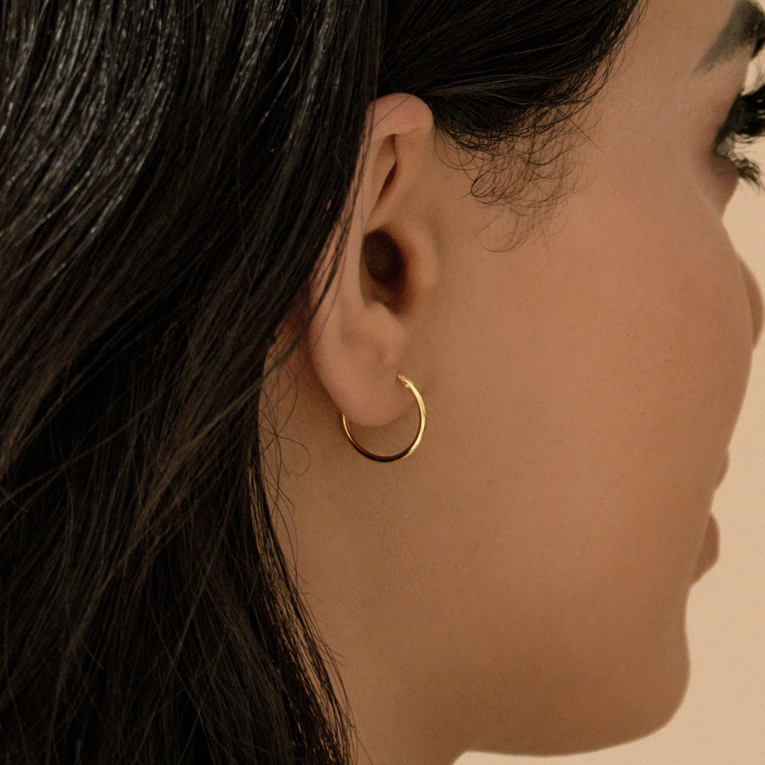 Small Thin Hoops in Gold by Caitlyn Minimalist Endless Hoop Earrings Dainty Gold Hoops Minimalist Earrings Gift for Her ER173 Etsy