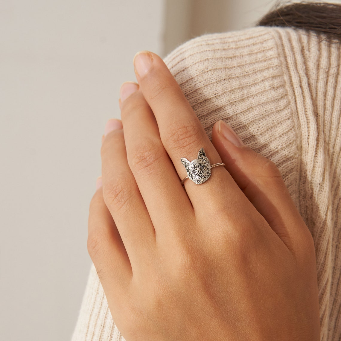 Custom Pet Portrait Ring Your Pet Ring Personalized Pet - Etsy