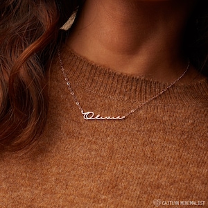 Regalo perfecto para ella • Collar minimalista con nombre de CaitlynMinimalist en plata de ley y oro • Accesorios para mamá • NH02F66
