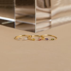 Marquise Birthstones Ring by Caitlyn Minimalist • Dainty Gemstone Ring • Personalized Jewelry • Best Friend Gift • Perfect Mom Gift • RM92