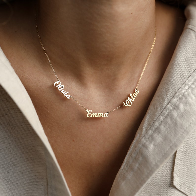 Perfect Gift for Mom • Family Name Necklace in Gold, Silver, Rose • Children Names Necklace • Mothers Necklace • Personalized Gift • NH05F97 