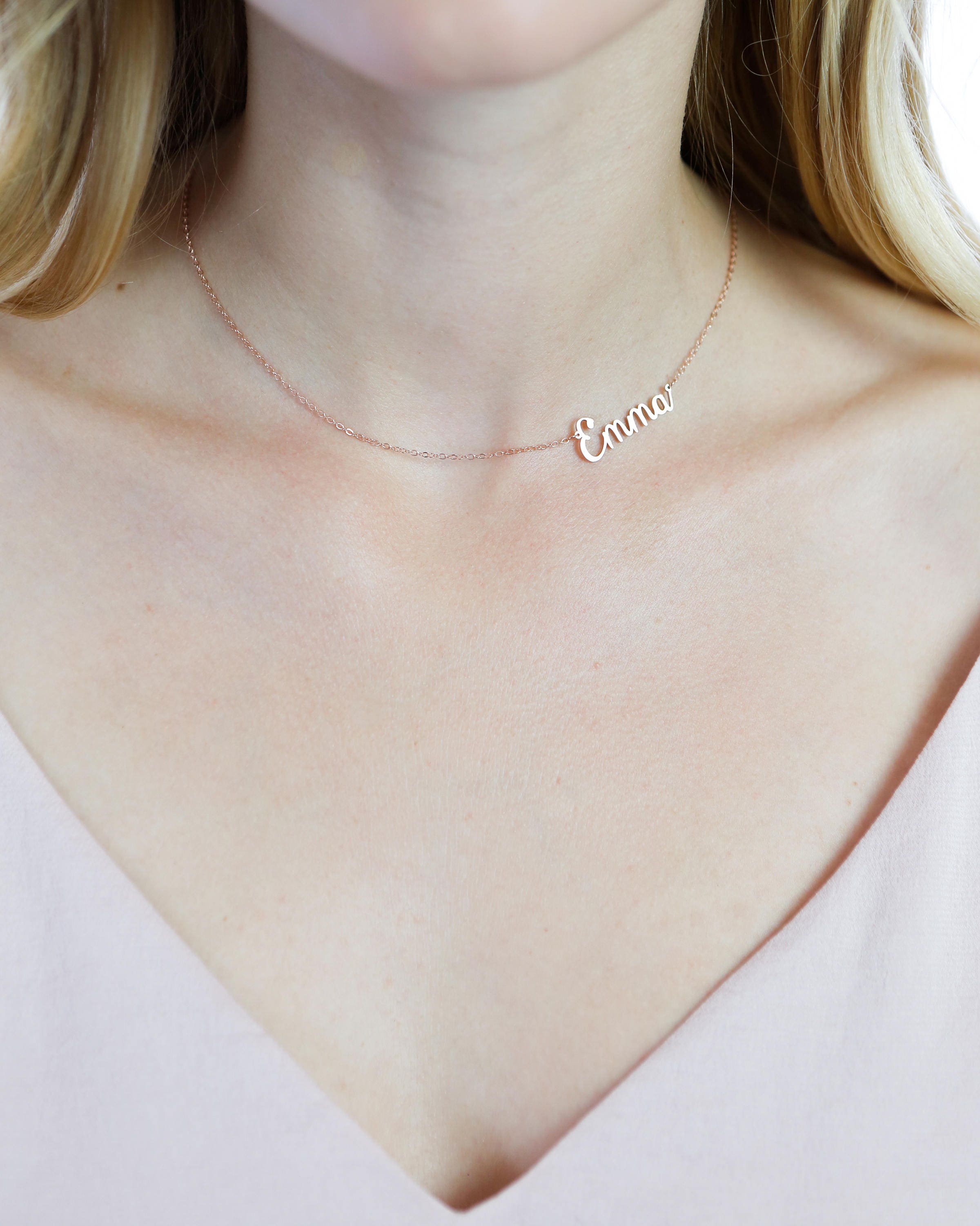 Sterling Silver Name Necklace 14 Inches Personalized with Names Sideways Name Cross Necklace Sterling Silver Name Necklace 14 Inches Personalized with Names Sideways Name Cross Necklace