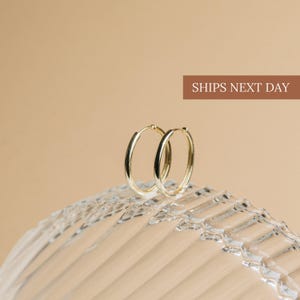 Classic Hoops • Gold Hoop Earrings by CaitlynMinimalist • Medium Gold Hoops • Perfect Gift for Her • Bridesmaid Gifts  • ER025