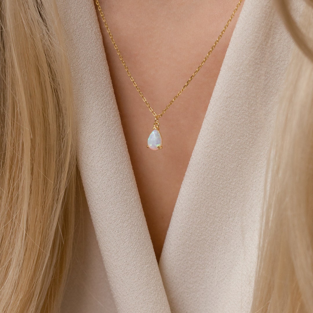 Teardrop Opal Necklace By Caitlynminimalist Dainty Layering Necklace Teardrop Opal Necklace By Caitlynminimalist Dainty Layering Necklace
