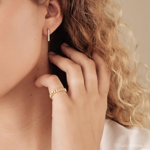 Curb Chain Ring in Gold by CaitlynMinimalist • Minimalist Statement Ring • Chunky Stacking Ring • Vintage Jewelry • Best Friend Gift • RR021