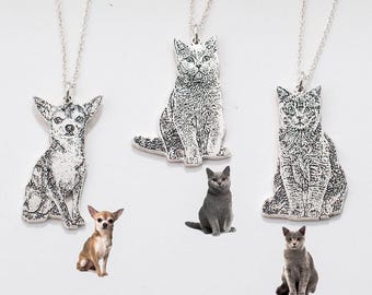 Your Pet Photo Necklace • Picture Necklace • Personalized Cat Necklace • Custom Dog Necklace • Pet Memorial Gift • Pet Lover Gift • NM41