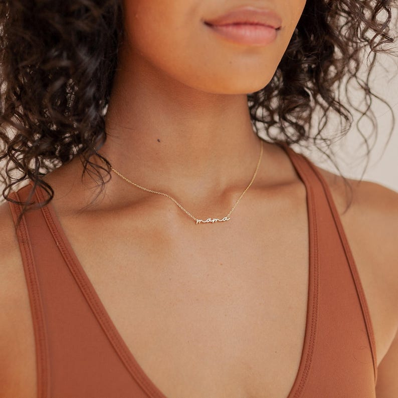 Dainty Mama Necklace by Caitlyn Minimalist in Sterling Silver, Gold & Rose Gold • New Mom Necklace • Perfect Gifts for Mom • NR014 image 3