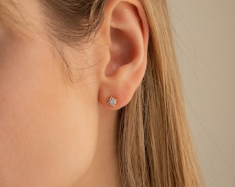 4mm Diamond Studs by Caitlyn Minimalist • Dainty Stud Earrings • Diamond Earrings • Minimalist Crystal Jewelry • Gift For Her • ER201