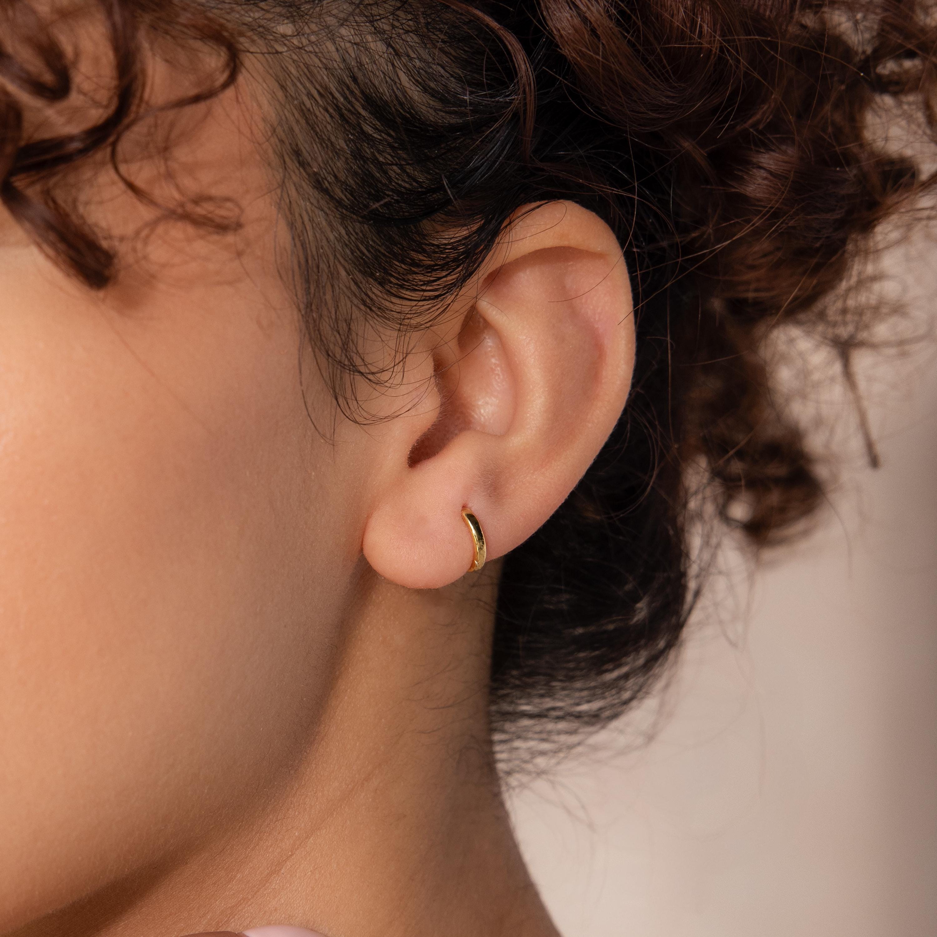 7mm Dainty Huggies by Caitlyn Minimalist • Mini Gold Hoop Earrings ...