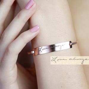 Custom Actual Handwriting Jewelry Handwriting Bangle Engrave Signature Bracelet Sentimental Gift Mother Gift GRANDMA GIFT BM25 image 3