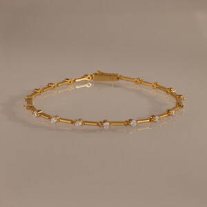 Diamanten tennisarmband van Caitlyn Minimalist • Kleine schakelarmband • Bruidssieraden • Cadeau voor de bruidsmeisje • BR156