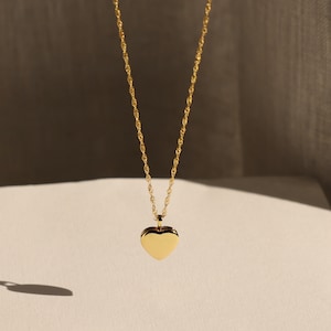 Initial Heart Locket Necklace by Caitlyn Minimalist Gold Locket Photo Necklace with Twist Chain Personalized Gift for Mom NR108 image 9