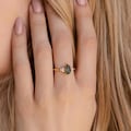 Vintage Agate Teardrop Ring by Caitlyn Minimalist \u2022 Dainty Moss Agate & Diamond Cocktail Ring \u2022 Art Deco Jewelry \u2022 Gift for Mom \u2022 RR151