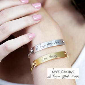 Custom Actual Handwriting Jewelry Handwriting Bangle Engrave Signature Bracelet Sentimental Gift Mother Gift GRANDMA GIFT BM25 image 2