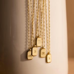 Initial Signet Pendant Necklace by Caitlyn Minimalist • Personalized Letter Necklace • Initial Jewelry • Birthday Gift for Her • NM122NIF67