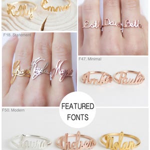 Custom Name Ring in Sterling Silver Bridesmaids Jewelry Personalized Jewelry Dainty Name Ring Mother Gift GIFT FOR HER RM02F50 image 3