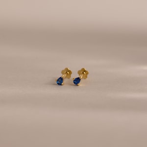 Birthstone Tear Drop Flat Back Studs by Caitlyn Minimalist • Custom Pear Gemstone Earrings • Minimalist Jewelry • Personalized Gifts • ER763