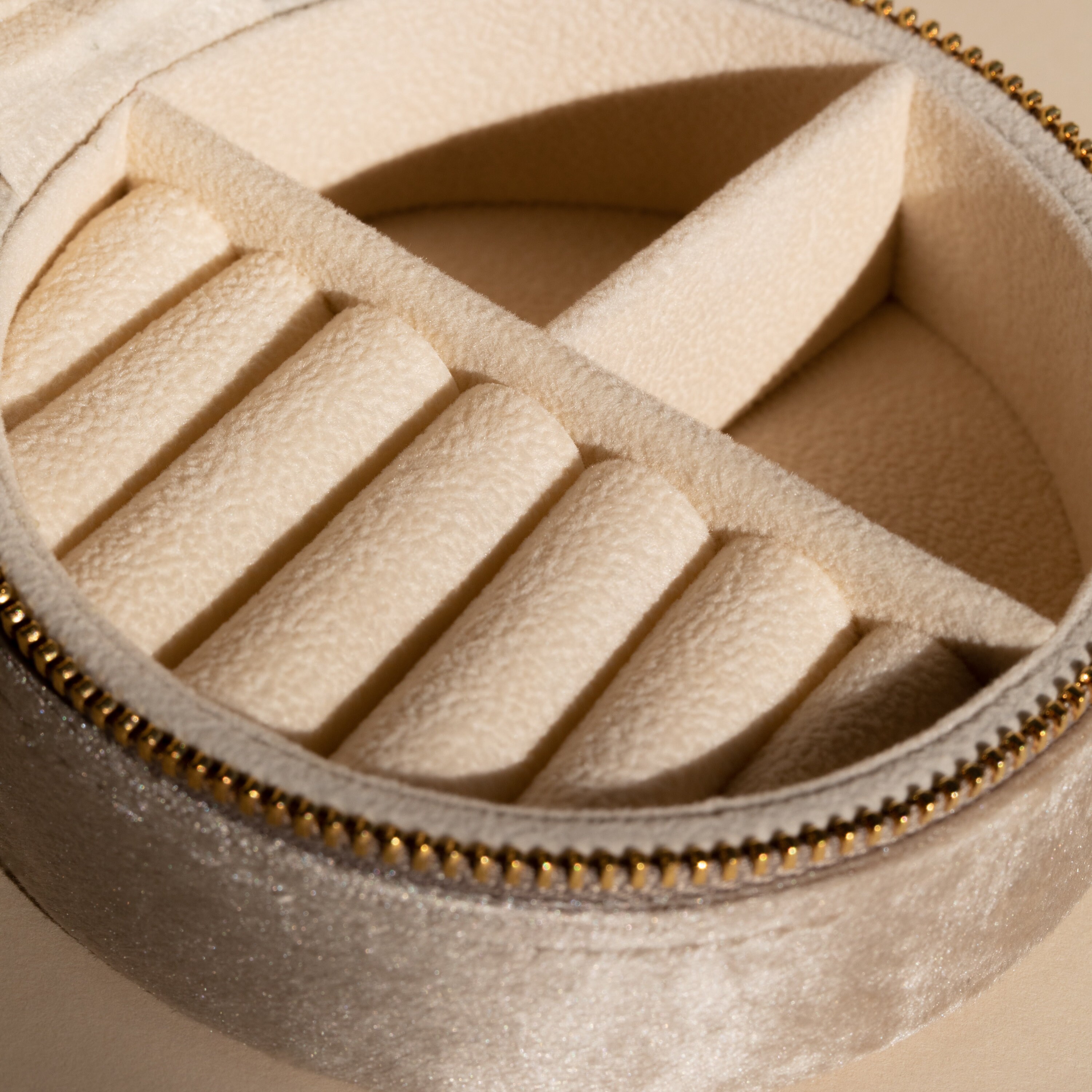 Round Velvet Jewelry Box by Caitlyn Minimalist • Jewelry