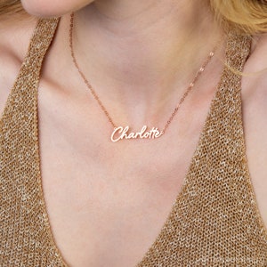 Name Necklace in Sterling Silver Custom Name Necklace in Gold, Rose Gold Personalized Gift for Her GIFT FOR MOM NH02F68 image 4