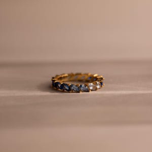 Sapphire Marquise Ombre Ring by Caitlyn Minimalist • Blue Gemstone Stacking Ring • Dainty Birthstone Jewelry • Perfect Bridal Gift • RR182
